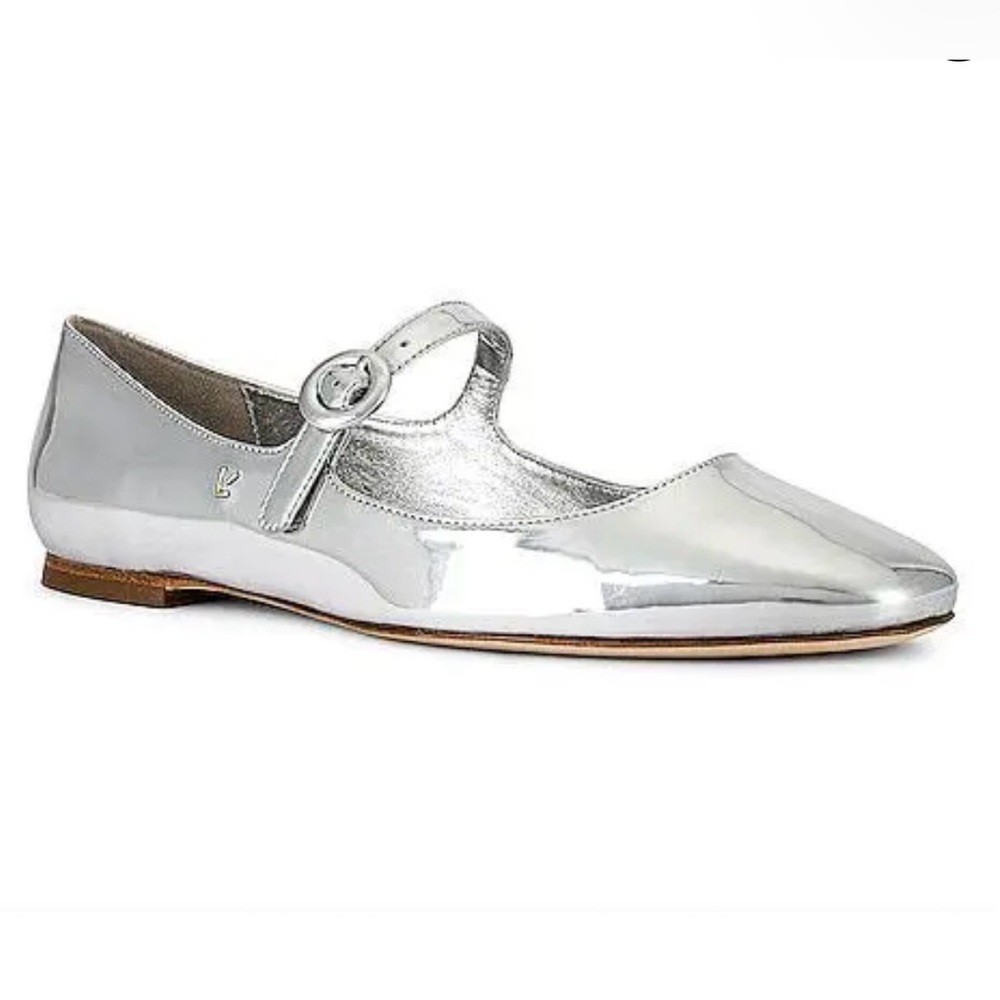 LARROUDE Blair Ballet Flat In Metallic, Sz 7